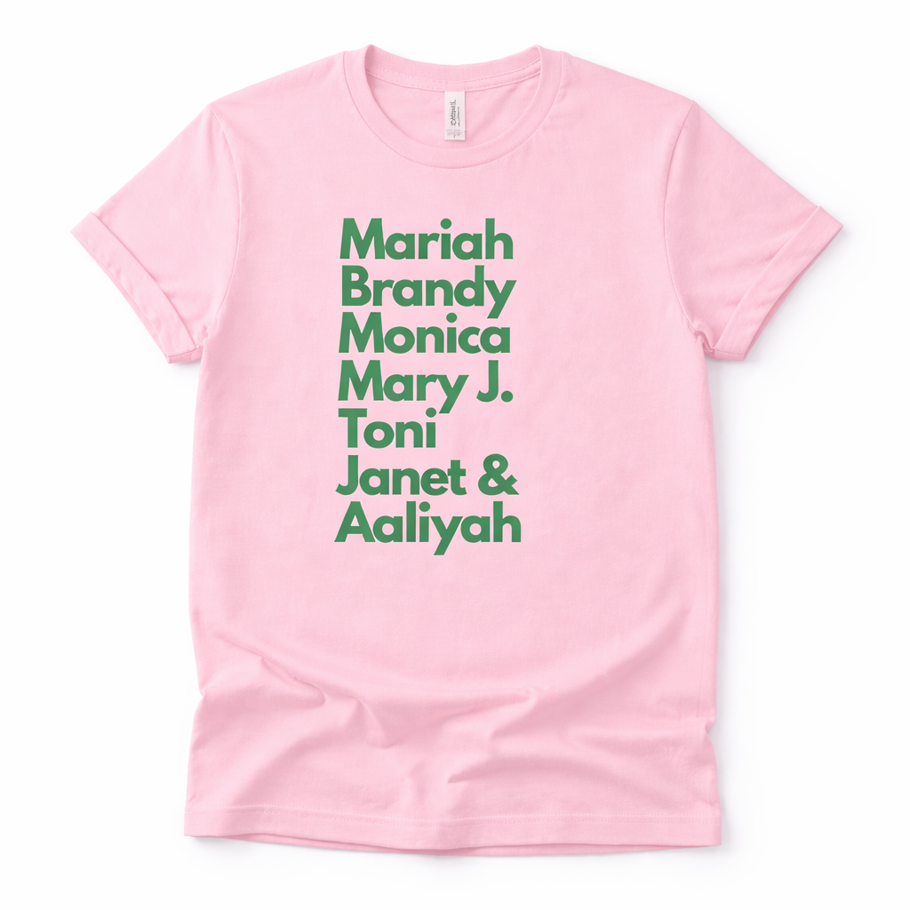 90s R&B Vocalists Tribute Tee – Akepe’t Elle Summer Music Collection