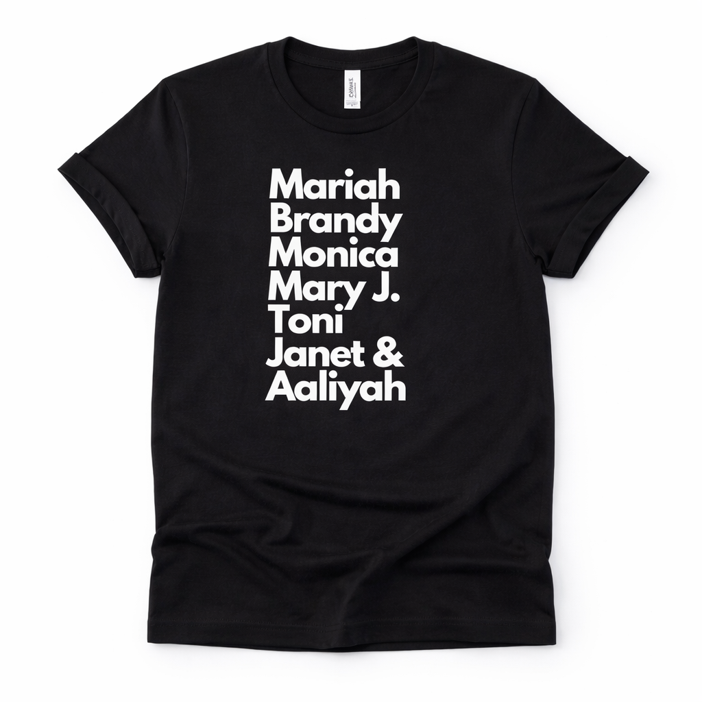 90s R&B Vocalists Tribute Tee – Akepe’t Elle Summer Music Collection