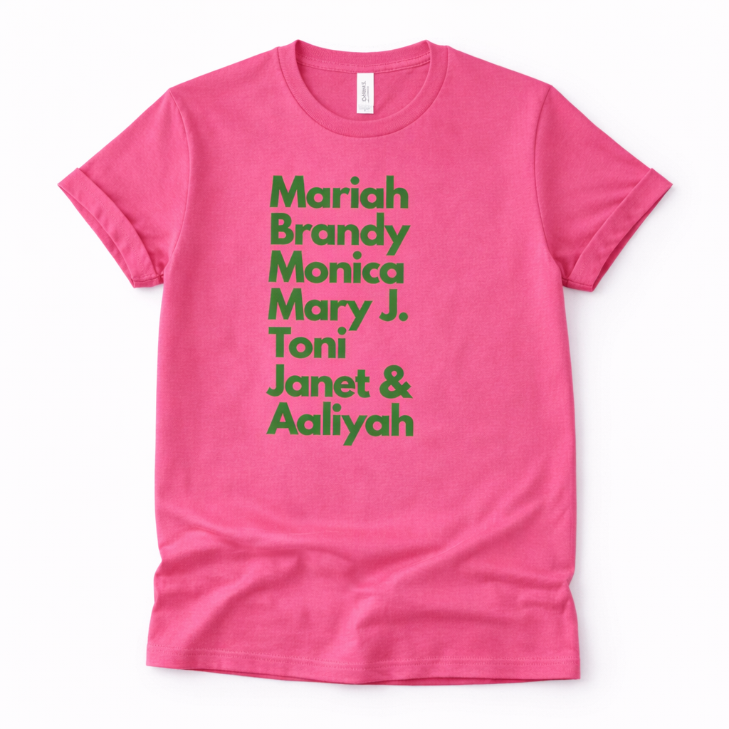 90s R&B Vocalists Tribute Tee – Akepe’t Elle Summer Music Collection