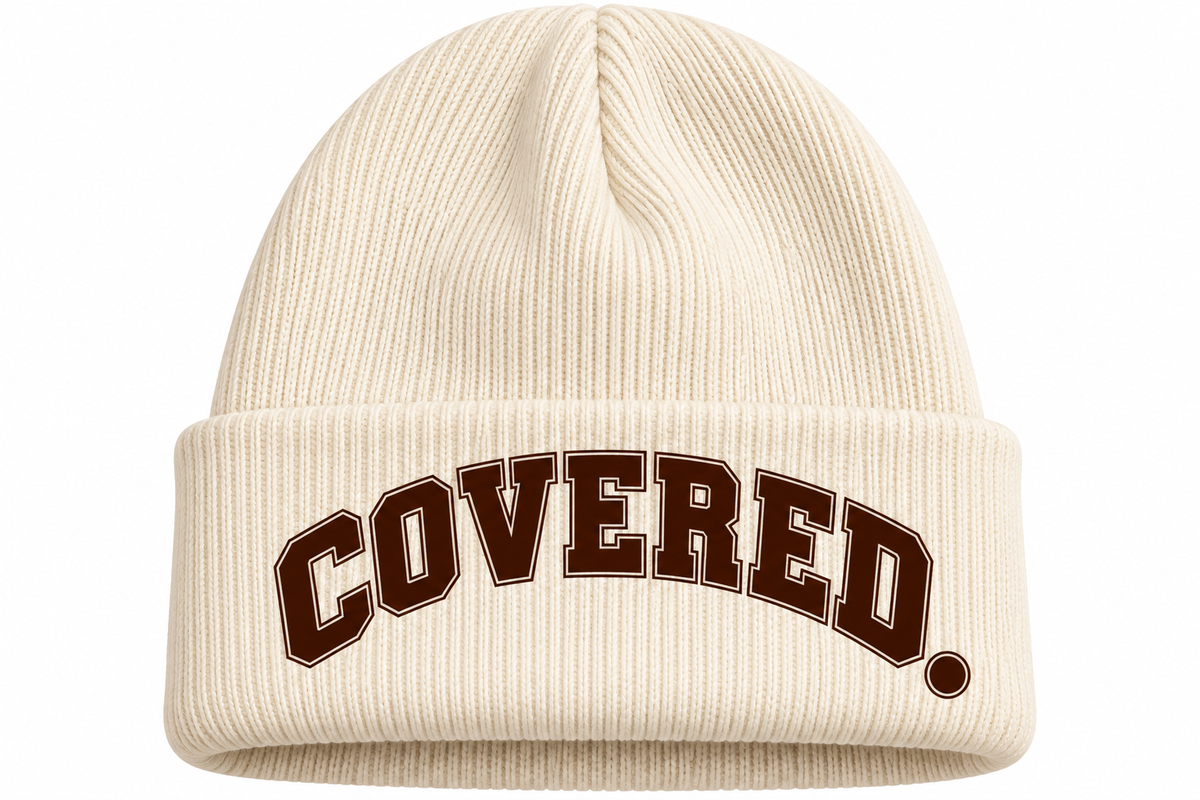 Covered Embroidered Beanie