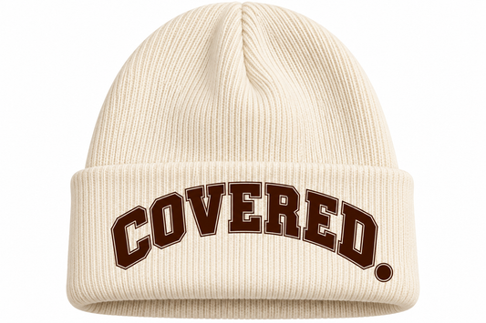Covered Embroidered Beanie