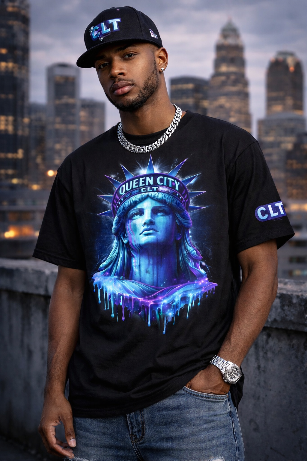 Queen City "Neon Liberty" Graphic Tee | Premium Cotton Urban Shirt